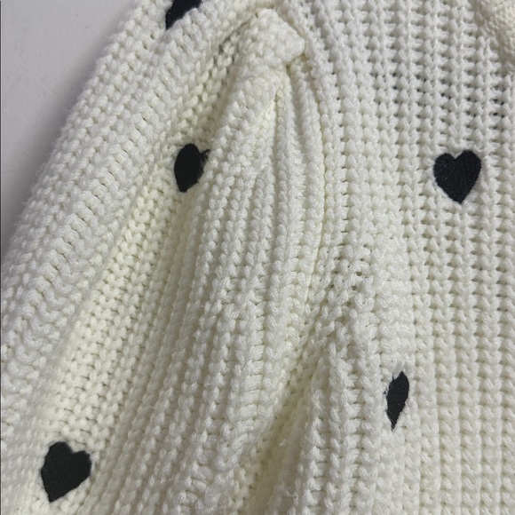 English Factory Cream and Black Heart Sweater - Picture 10 of 13